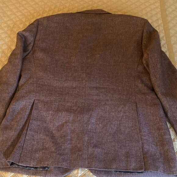 Joseph Abboud Heritage Mens Burgundy Wool Linen Blend Textured Comero Jacket. - Picture 2 of 9